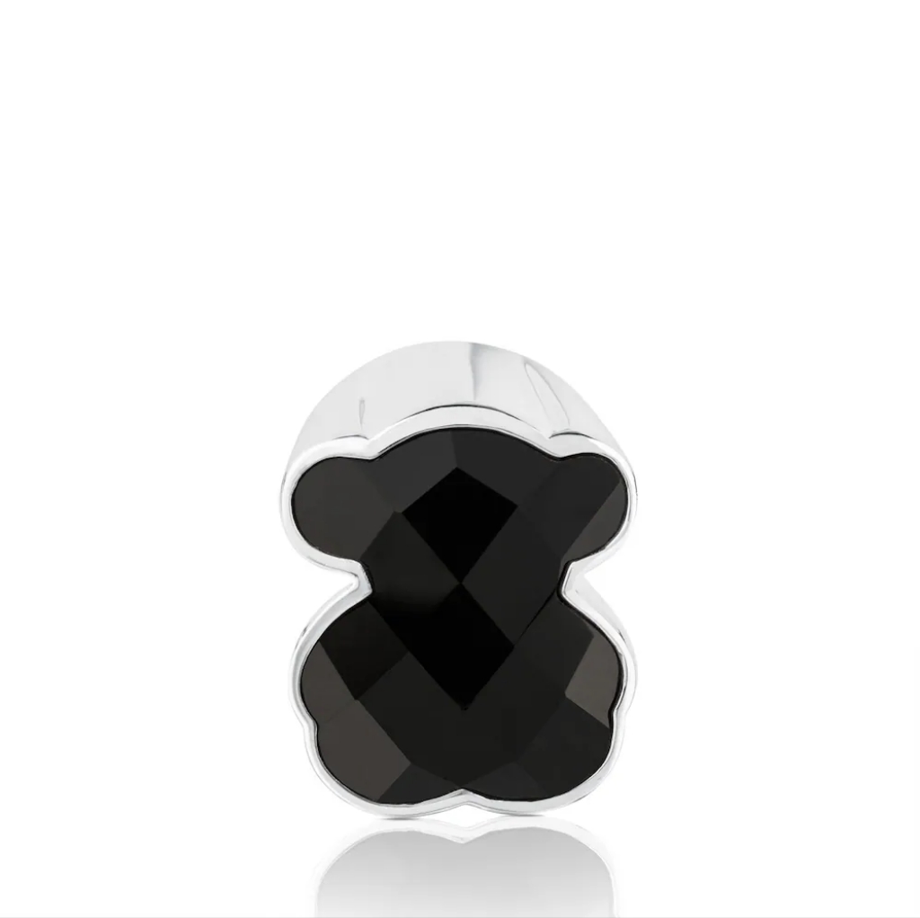Tous Silver And Black Bear Brooch